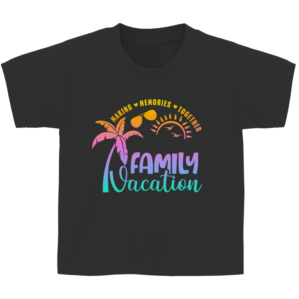 Kinder Basic T-Shirt Family Vacation A1100% Baumwolle (Ash: 99% Baumwolle / 1% Viskose)