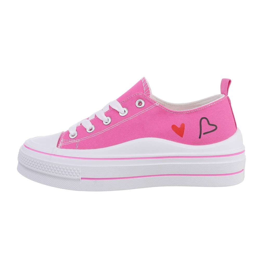 Zapatillas lona canvas corazon| Ultimo 38(39)Las Deportivas Canvas Bajas Corazón son zapatillas ligeras, con una plataforma cómoda para sentirte segura y con un estampado moderno de corazón. Su color fucsia esta en tendencia. Con sus materiales transpirab