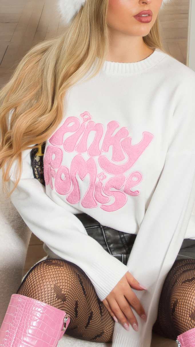 Jersey Oversize Pinky Promise Blanco