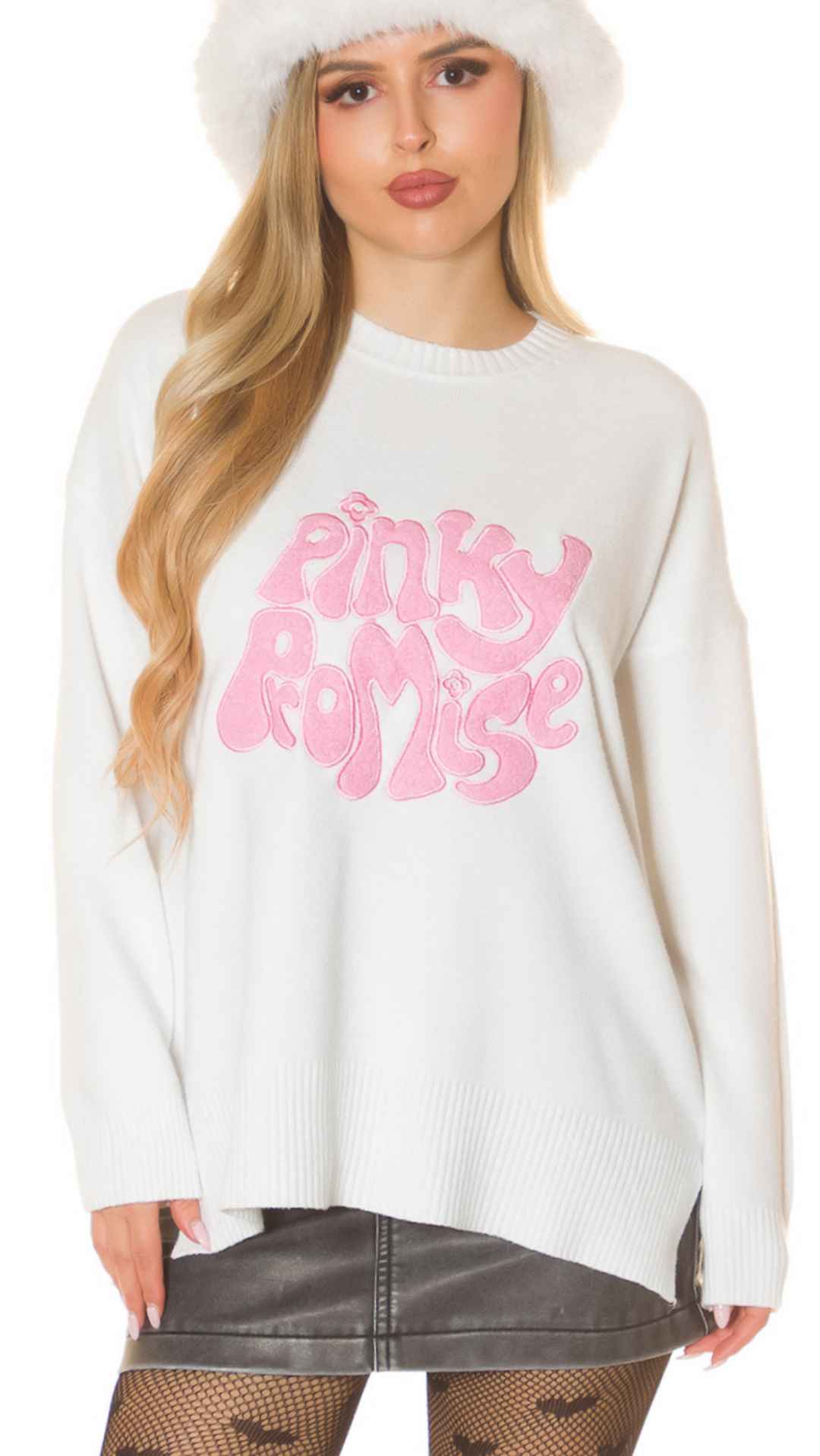 Jersey Oversize Pinky Promise Blanco