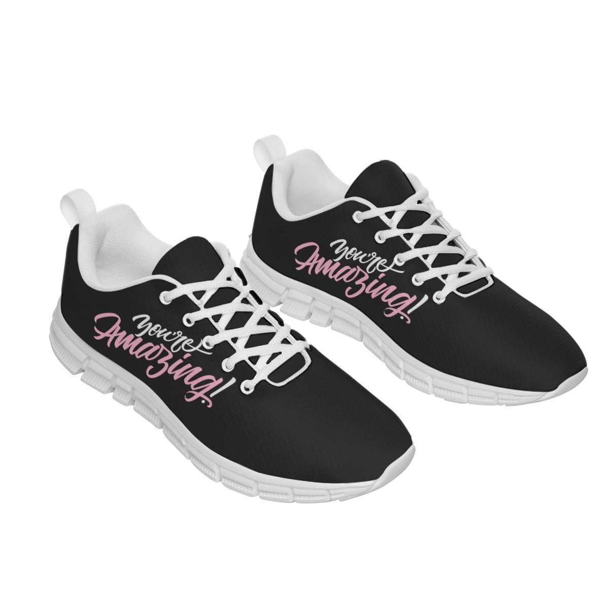 Deportivas Amazing | Women Sneakers "Amazing"Zapatillas de mujer exclusivas frase Parte superior de malla transpirable; Tejido suave. Con cierre de cordones clásico Antideslizante La parte superior está hecha de lona transpirable y la suela es de goma. Di