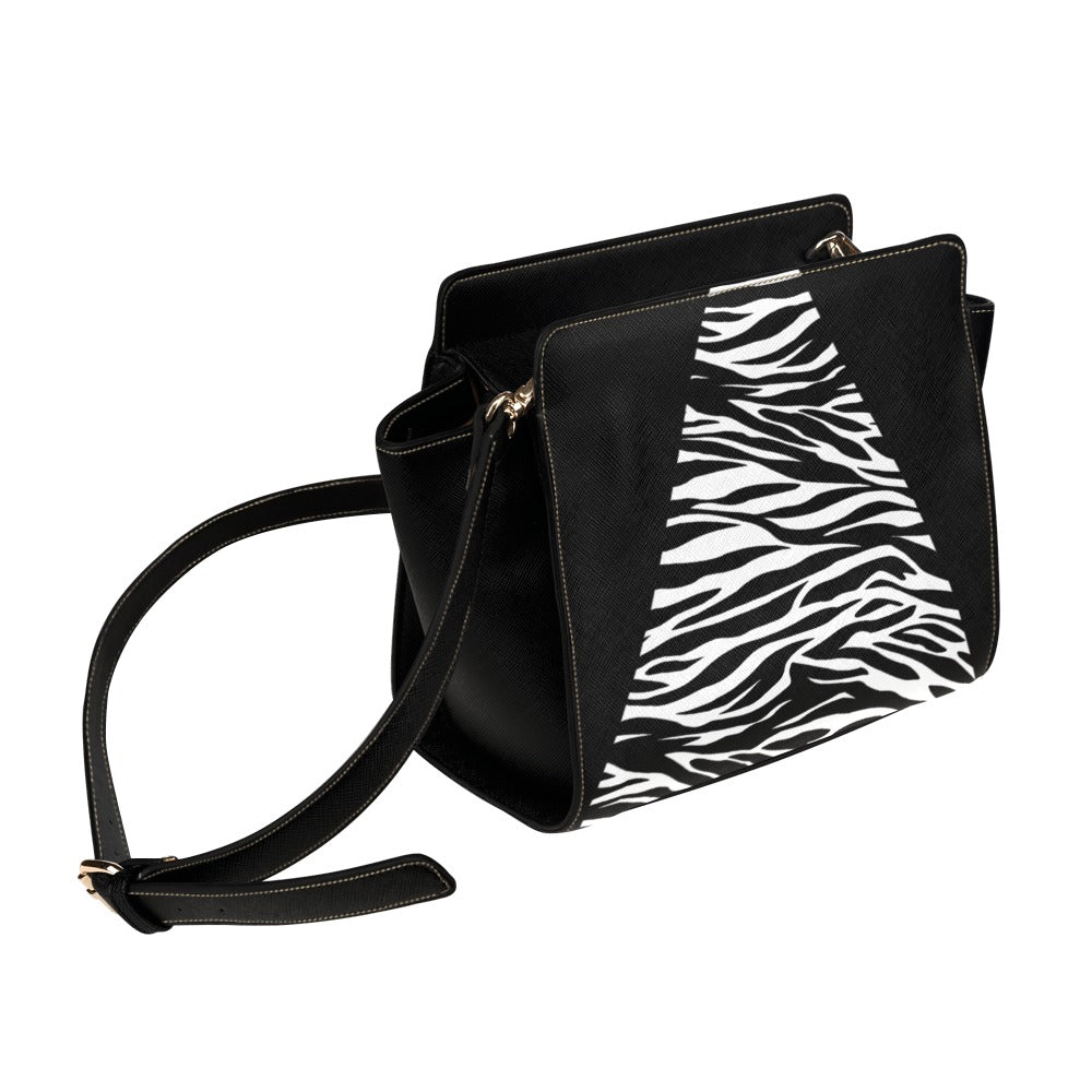 Animal Print Zebra Shopper bag Triangle Satchel Bag (Model 1635)Bolso Animal Print -Diseño exclusivo en T.O.S. Elegante bolso estilo shopper con diseño elegante y cómodo para utilizar en el dia a dia. Tipo: cuero PU de alta calidad, 31cm(L) x 12.5cm (W) x