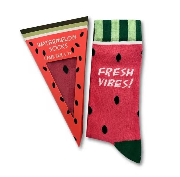 Calcetines Sandia- Fresh VibesRegalo Original Calcetines Sandia Regalo con diseños divertidos. Regalo ideal para navidad, cumpleaños... Set de regalo de calcetines unisex con rodajas de sandíaSe adapta a tallas de hombre y mujer UK - 6 - 111 par de calcet