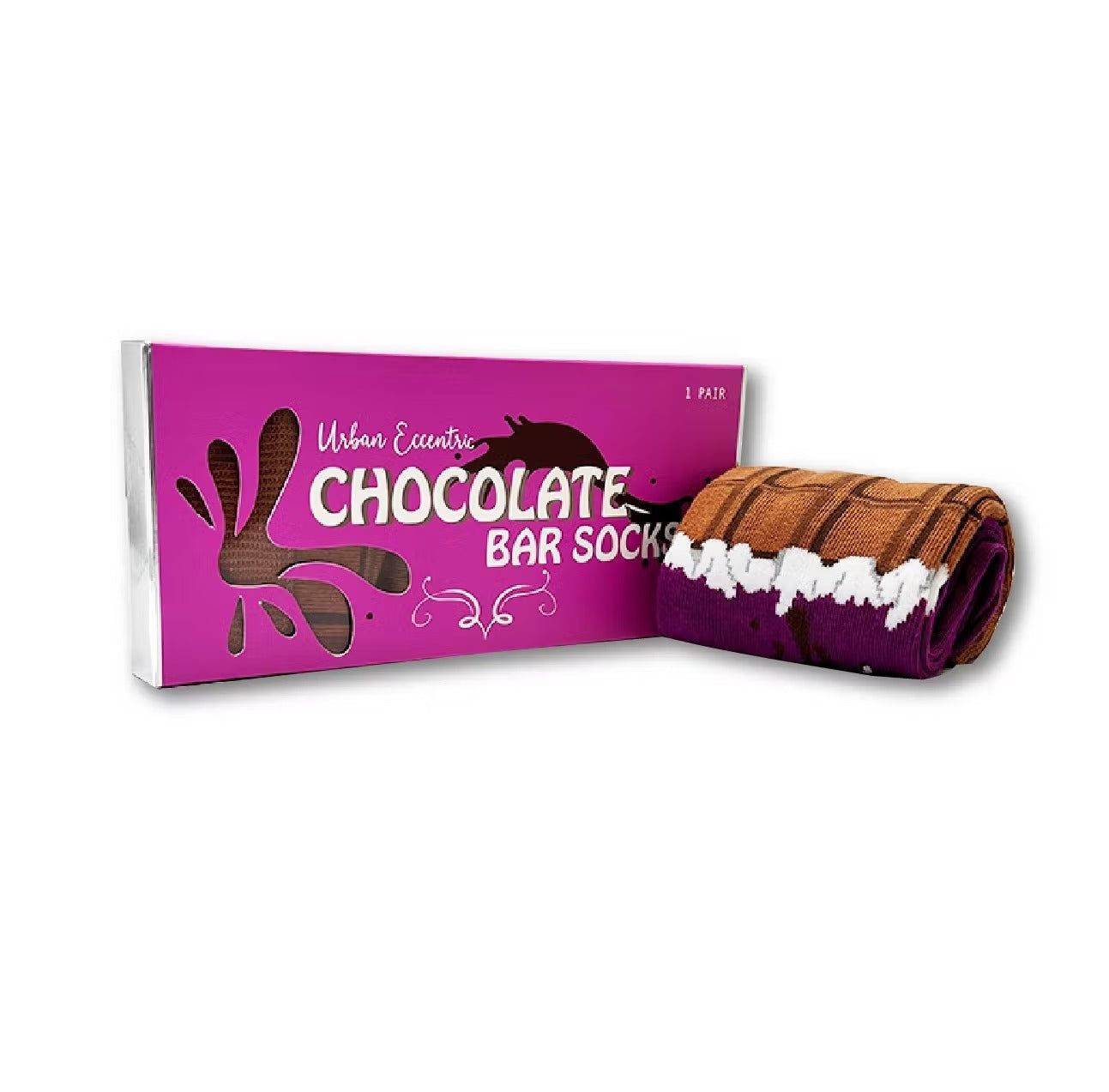 Calcetines Divertidos Tableta Chocolate | Crazy SockenCalcetines Divertidos Schoko-Socks Regala calcetines con diseños divertidos. Regalo ideal para navidad, cumpleaños... Set de barra de chocolate unisexSe adapta a tallas de hombre y mujer 36/45 europeo.