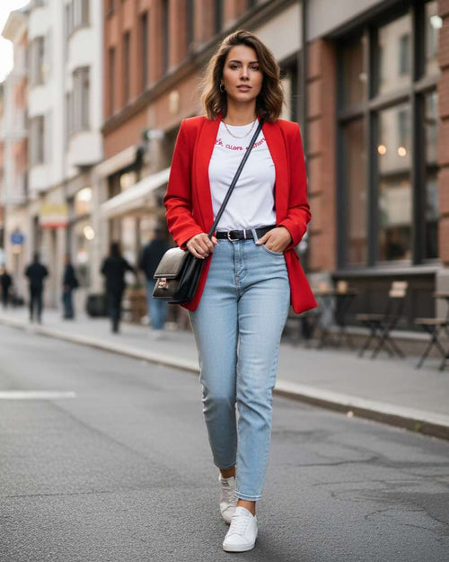 Blazer Slim Fit Rojo