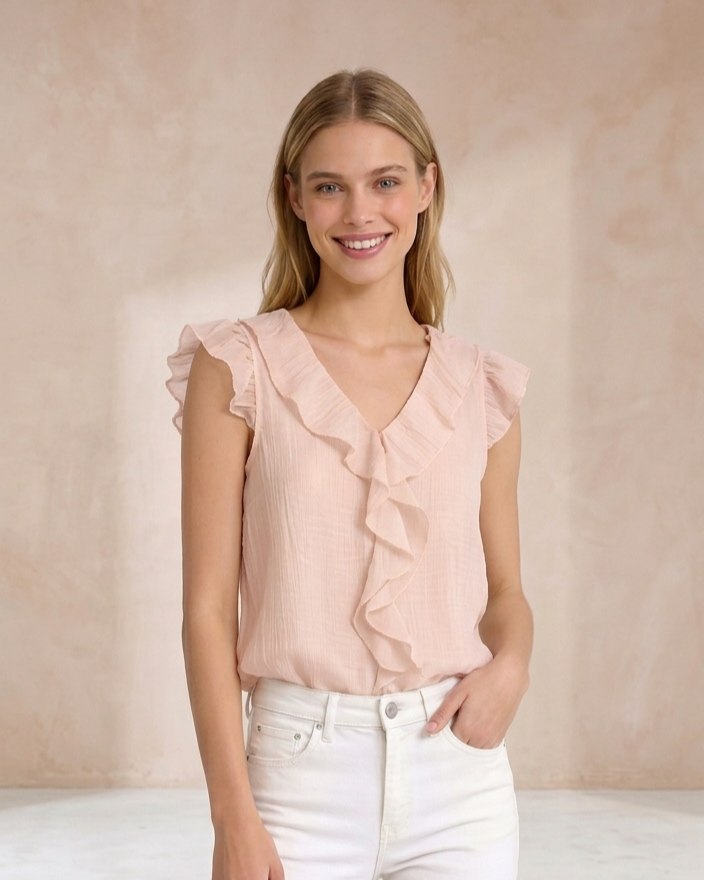 Blusa Volante Semitransparente-4 Colores