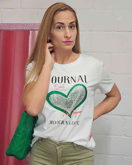 T-Shirt Algodón Journal Verde