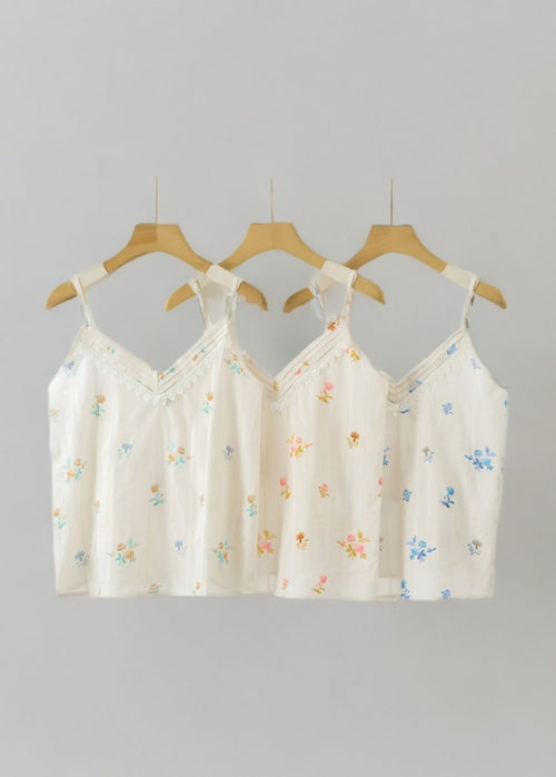 Blusa tirantes flores ribete- 3 colores