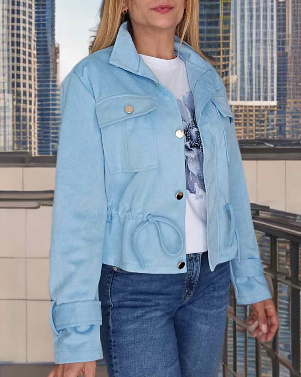 Chaqueta Efecto Ante -3 colores