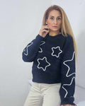 Jersey Estrellas Perla - Damen Winterpullover¡¡Prepárate para lucir estupenda con el Jersey Estrellas Perla! Suave y calido al tacto, al mismo tiempo que te ofrece un look único gracias a sus perlas decorativas en estrellas y estrellas contrastadas en man