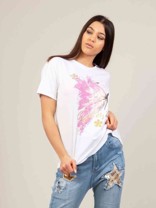 Camiseta algodón mujer - Mariposa | Varios Colores