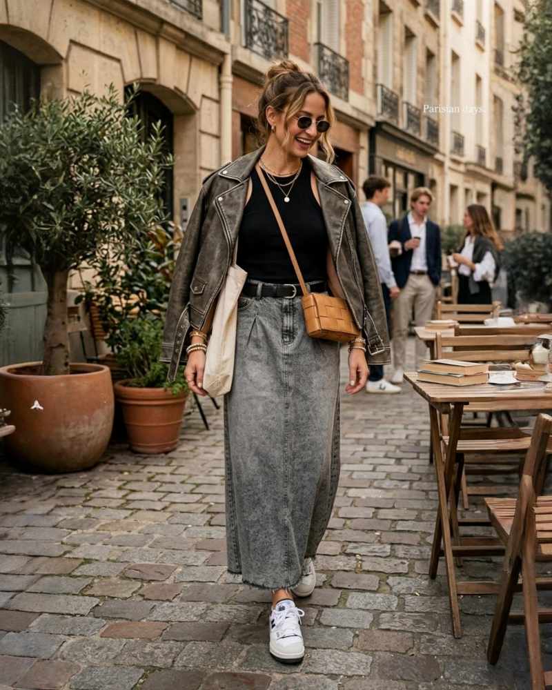 Falda Larga Jeans - 2 Colores