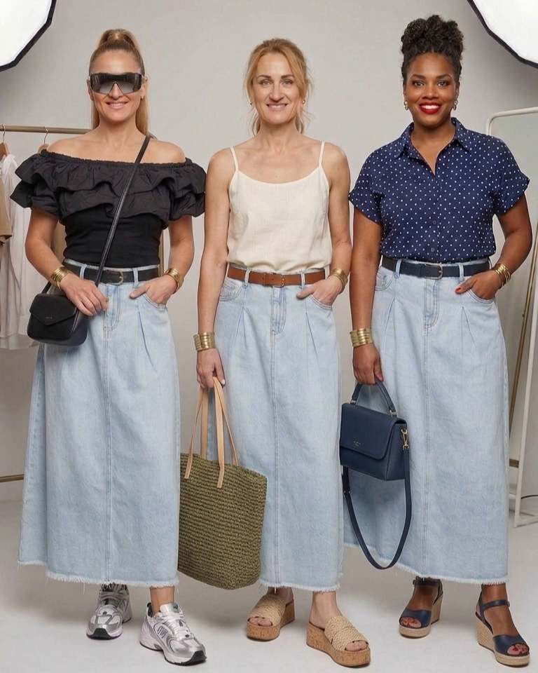 Falda Larga Jeans - 2 Colores