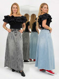 Falda Larga Jeans - 2 Colores