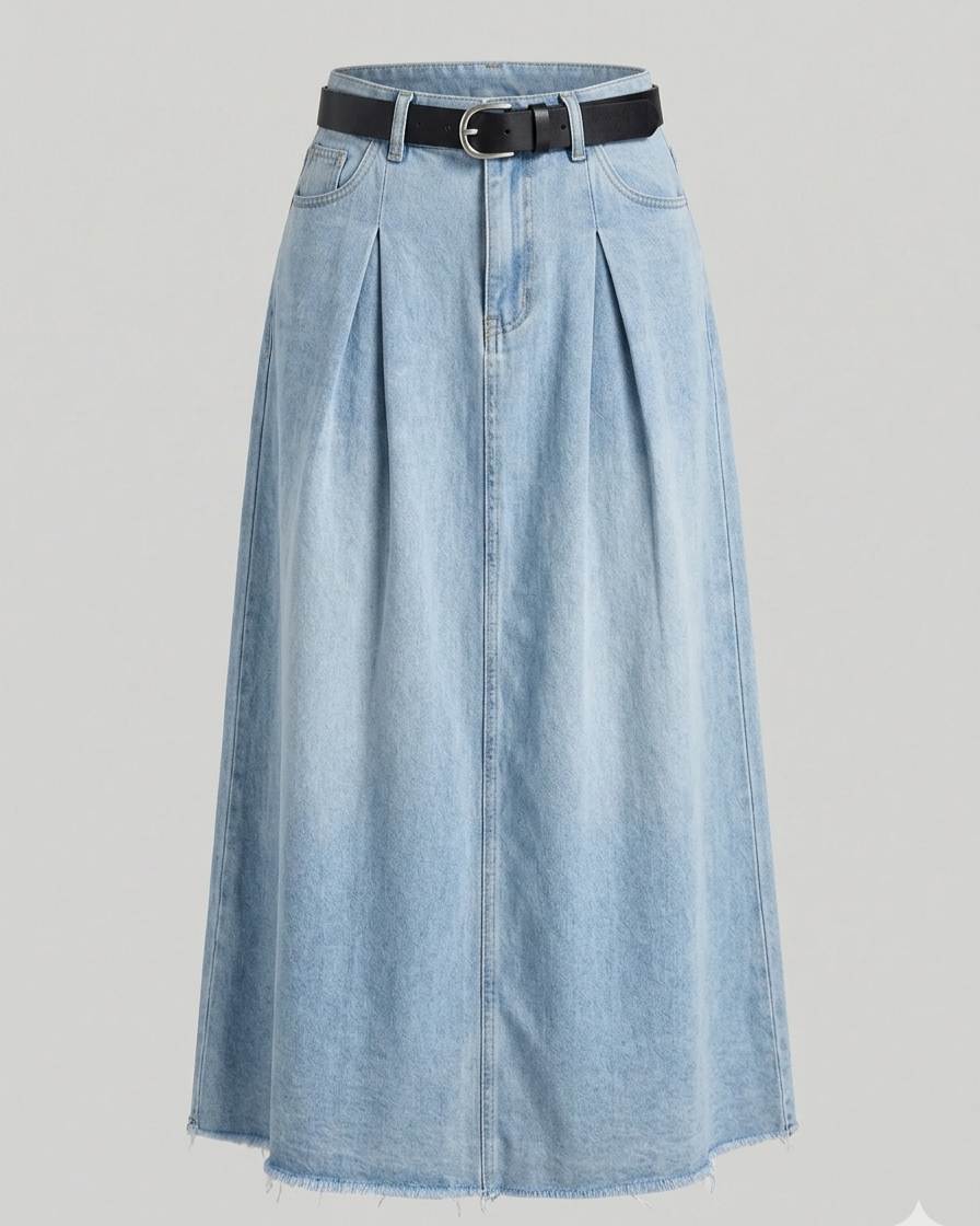 Falda Larga Jeans - 2 Colores