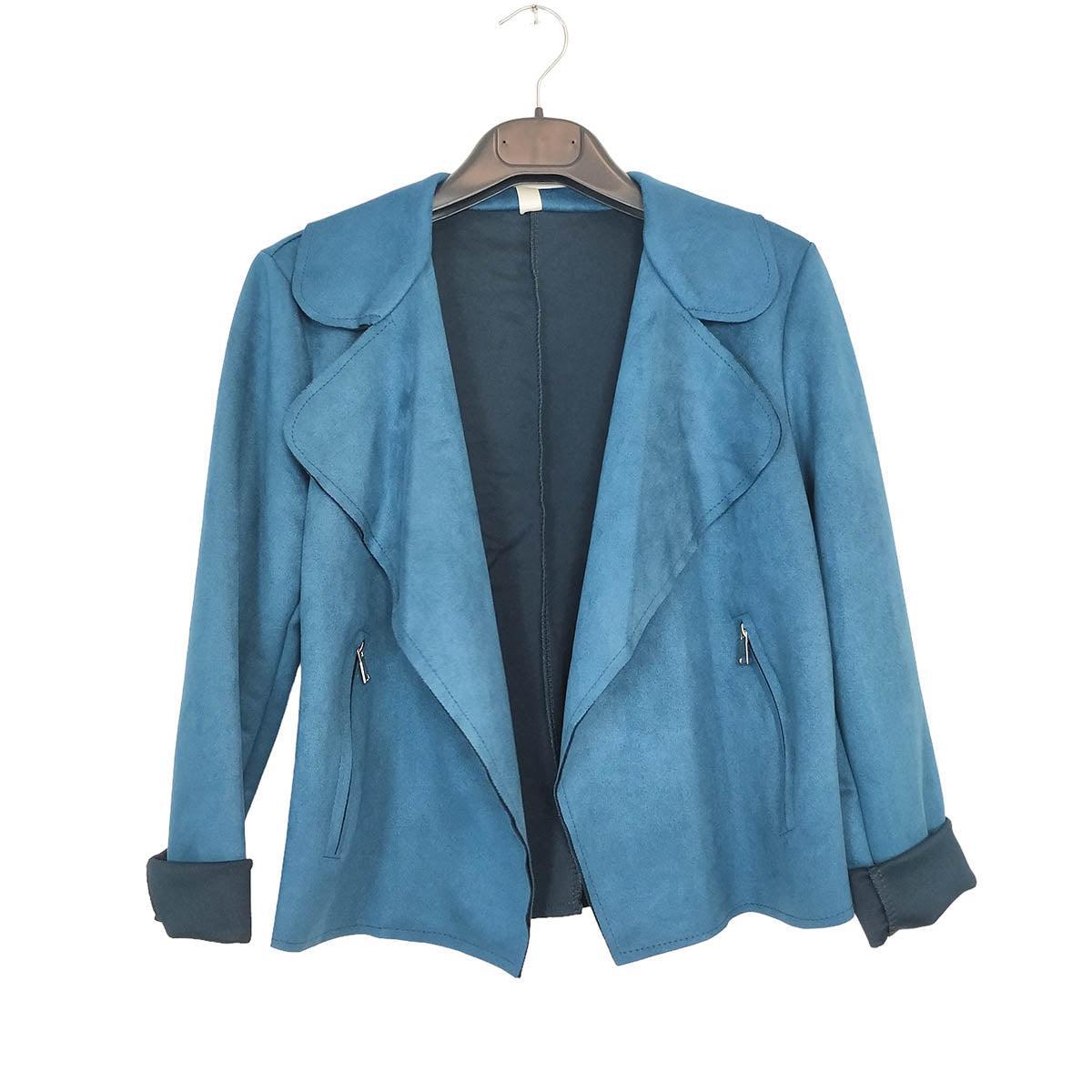 Chaqueta ante Toscana abierta- Varios coloresChaqueta ante Toscana Disfruta el lujo de la chaqueta ante Toscana . Diseñada para mantenerte a la moda y cómoda . La chaqueta es de talla única desde la S hasta la XL .Guarda tus pertenencias en sus bolsillos