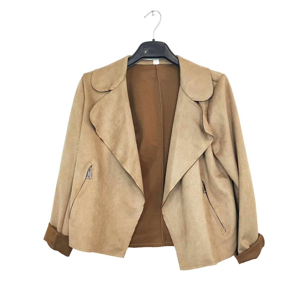 Chaqueta ante Toscana abierta- Varios coloresChaqueta ante Toscana Disfruta el lujo de la chaqueta ante Toscana . Diseñada para mantenerte a la moda y cómoda . La chaqueta es de talla única desde la S hasta la XL .Guarda tus pertenencias en sus bolsillos