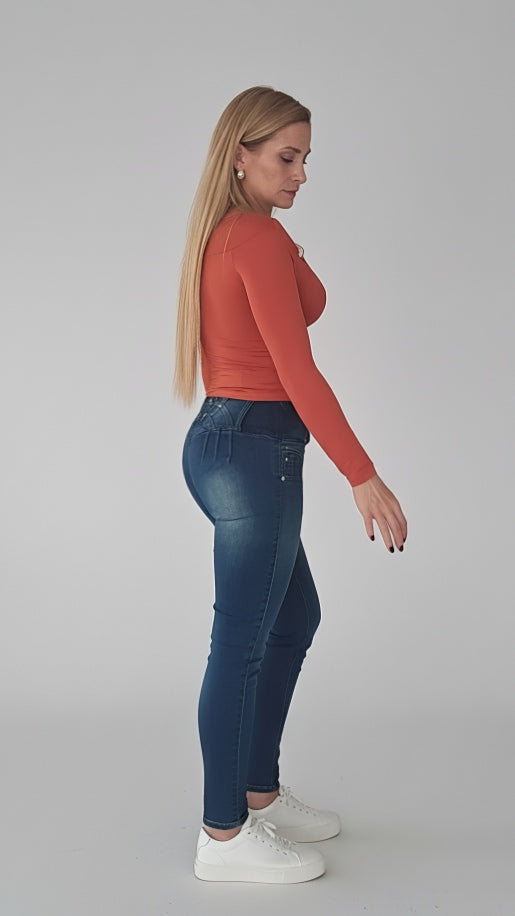 Pantalón Push Up Efecto Desgastado