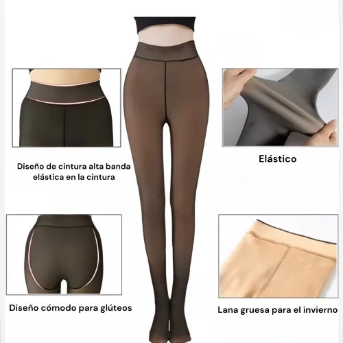 Panties Media Polar Termicas Push UpMedias polares térmicas efecto transparentes. Cinturilla ancha elástica. Diseño cómodo y práctico para usar con faldas, vestidos o debajo de rus pantalones para un extra de calidez Talla unica XS a XL Envío: Suiza 2/4 d