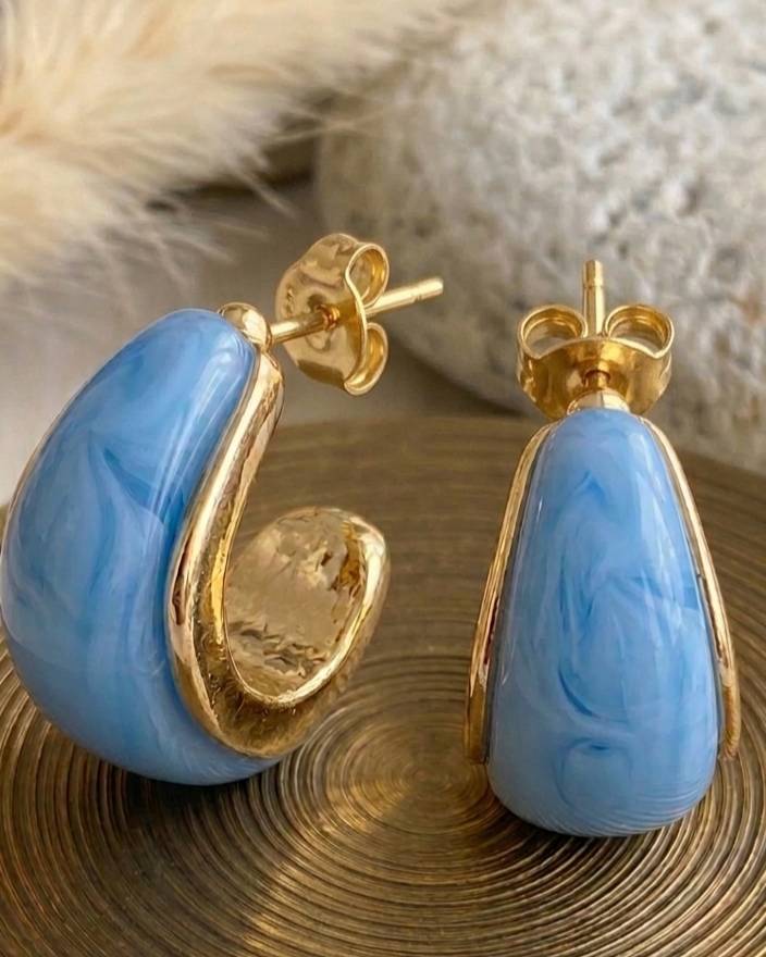 Pendientes Trend Resina & Acero Inoxidable