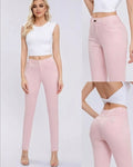 Pantalón elástico rosa claro