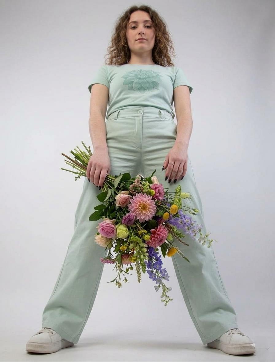 Wide leg comfy verde pastel