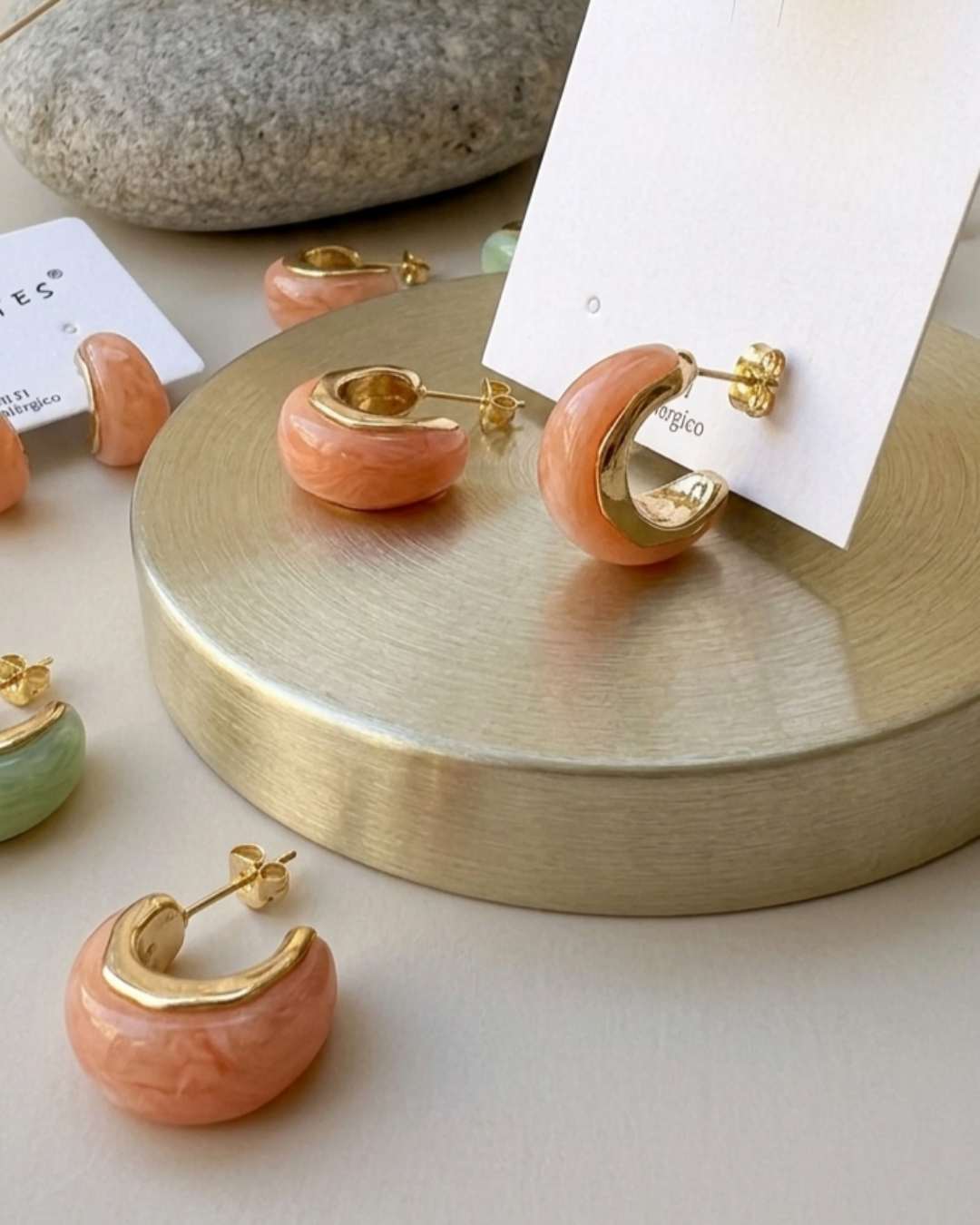 Pendientes Trend Resina & Acero Inoxidable