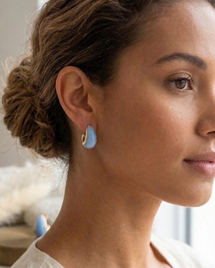 Pendientes Trend Resina & Acero Inoxidable