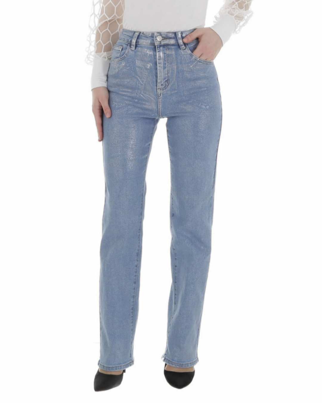 Preventa- Shine Silver Jeans - Laulia Paris