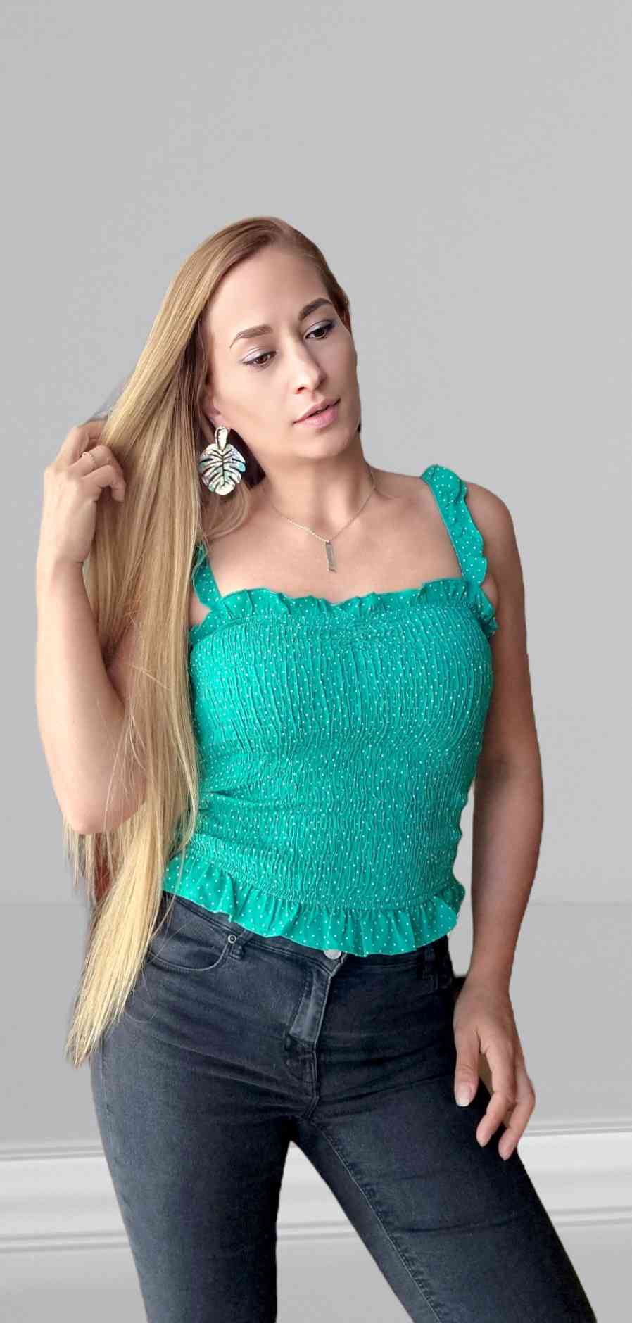 Blusa topos verde