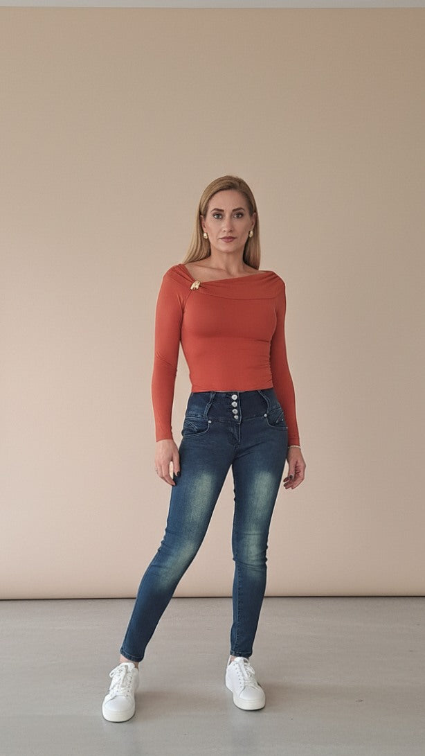 Pantalón Push Up Efecto Desgastado