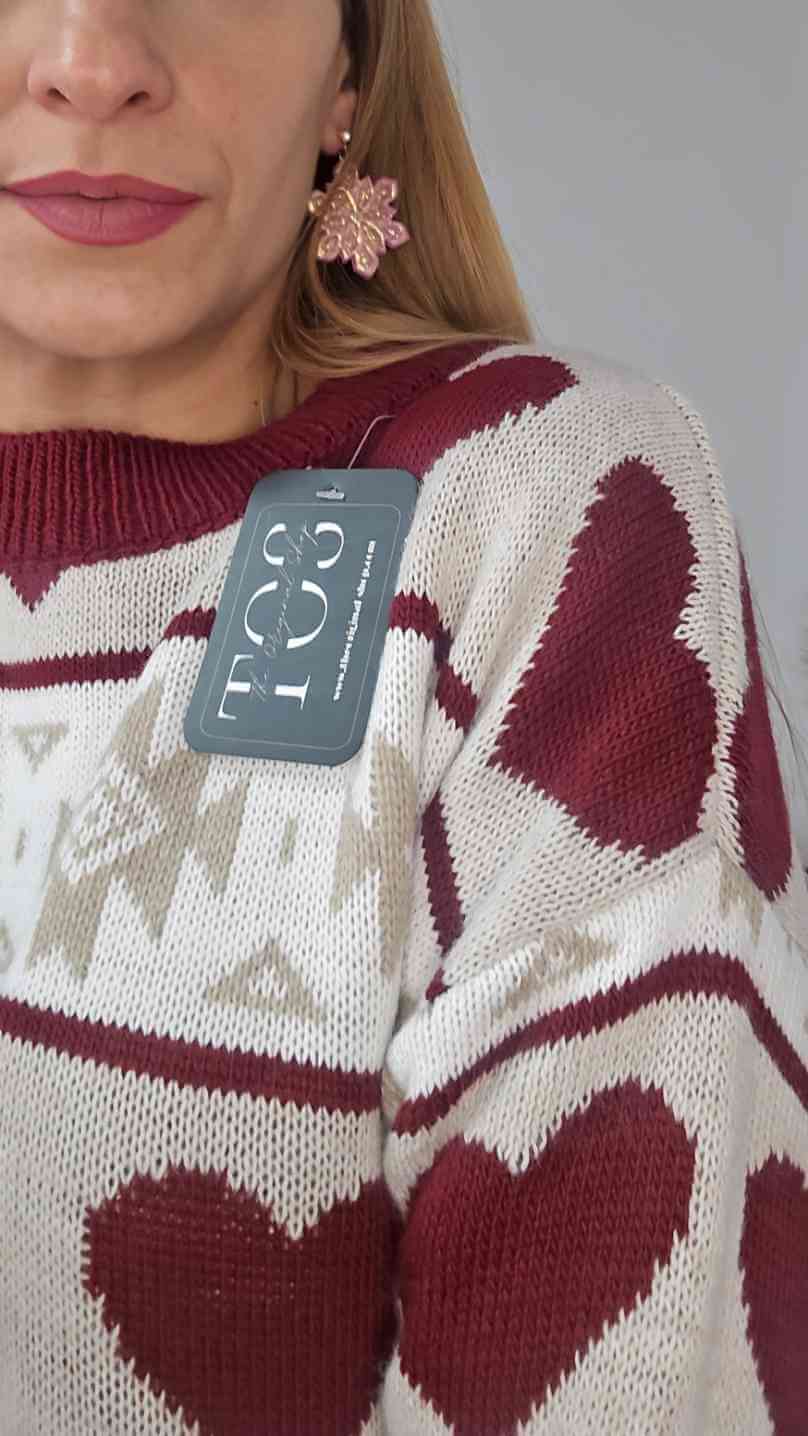 Jersey Corazones Winter - 2 coloresJersey corazones Cálido y estampado jersey con corazones que no debe faltar en tu armario. Perfecto para esta temporada. 2 colores disponibles. Talla unica hasta 2XL Envío: Suiza 2/4 días Europa 5/12 días según país