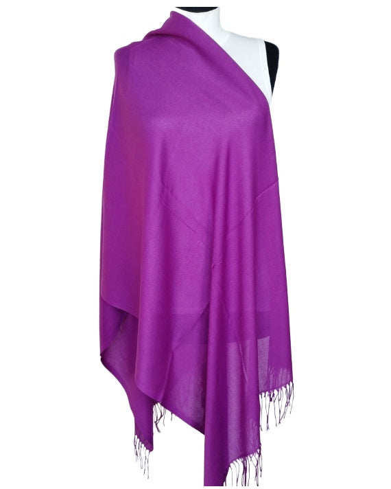 Pashmina Violeta Flecos