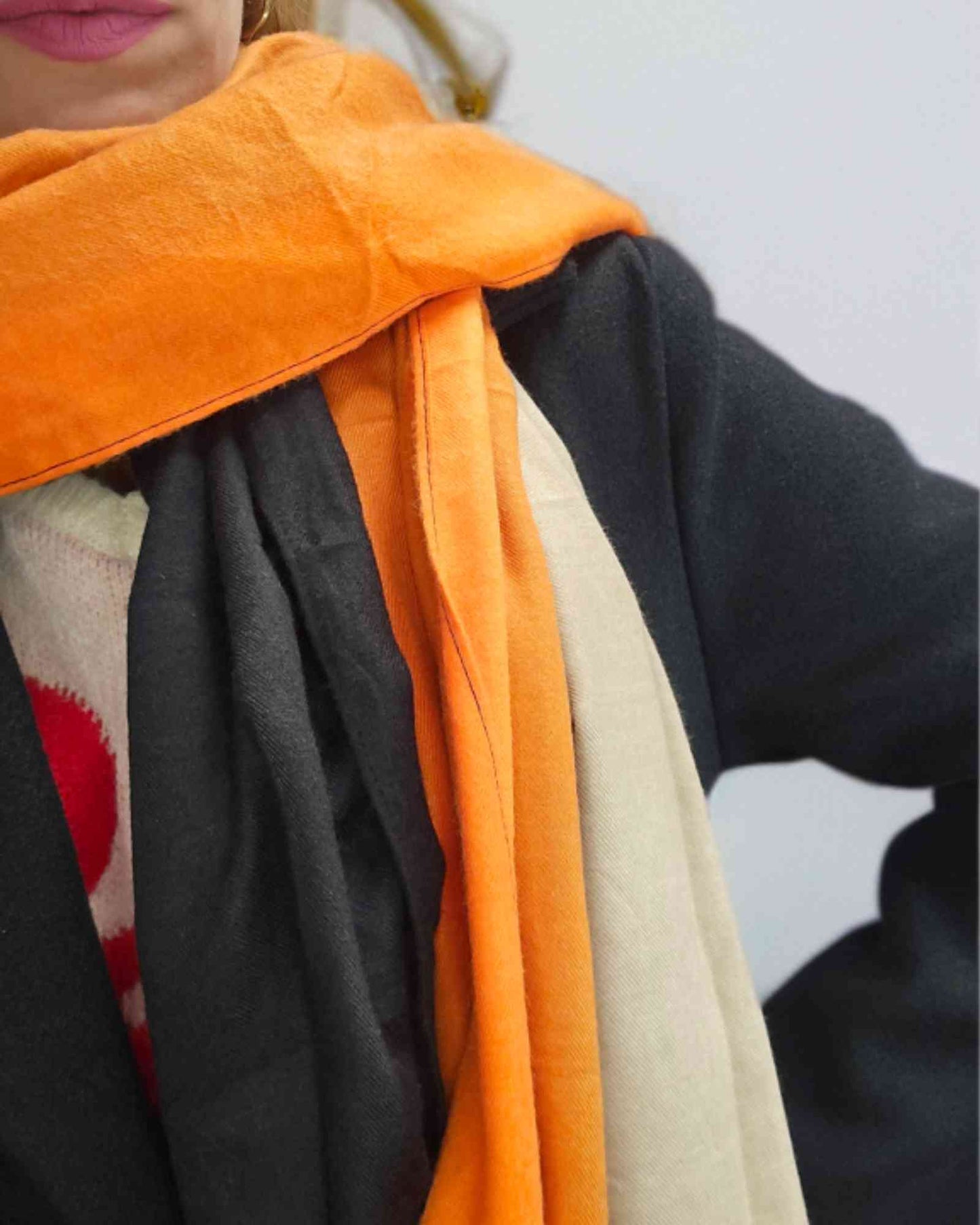 Pashmina Schal Tricolor Merlia Naranja