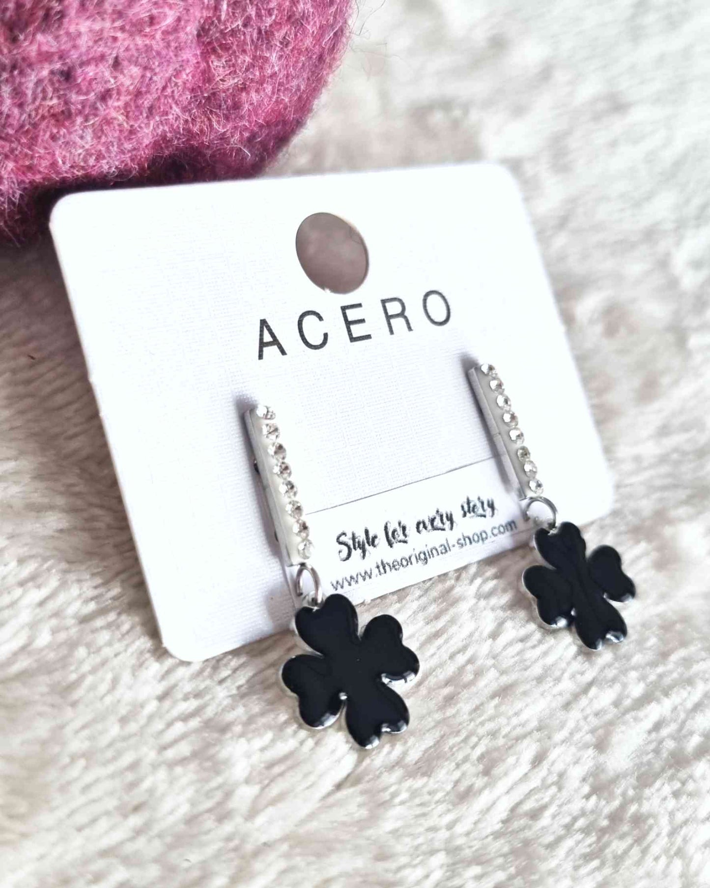 Pendientes Trebol Negros