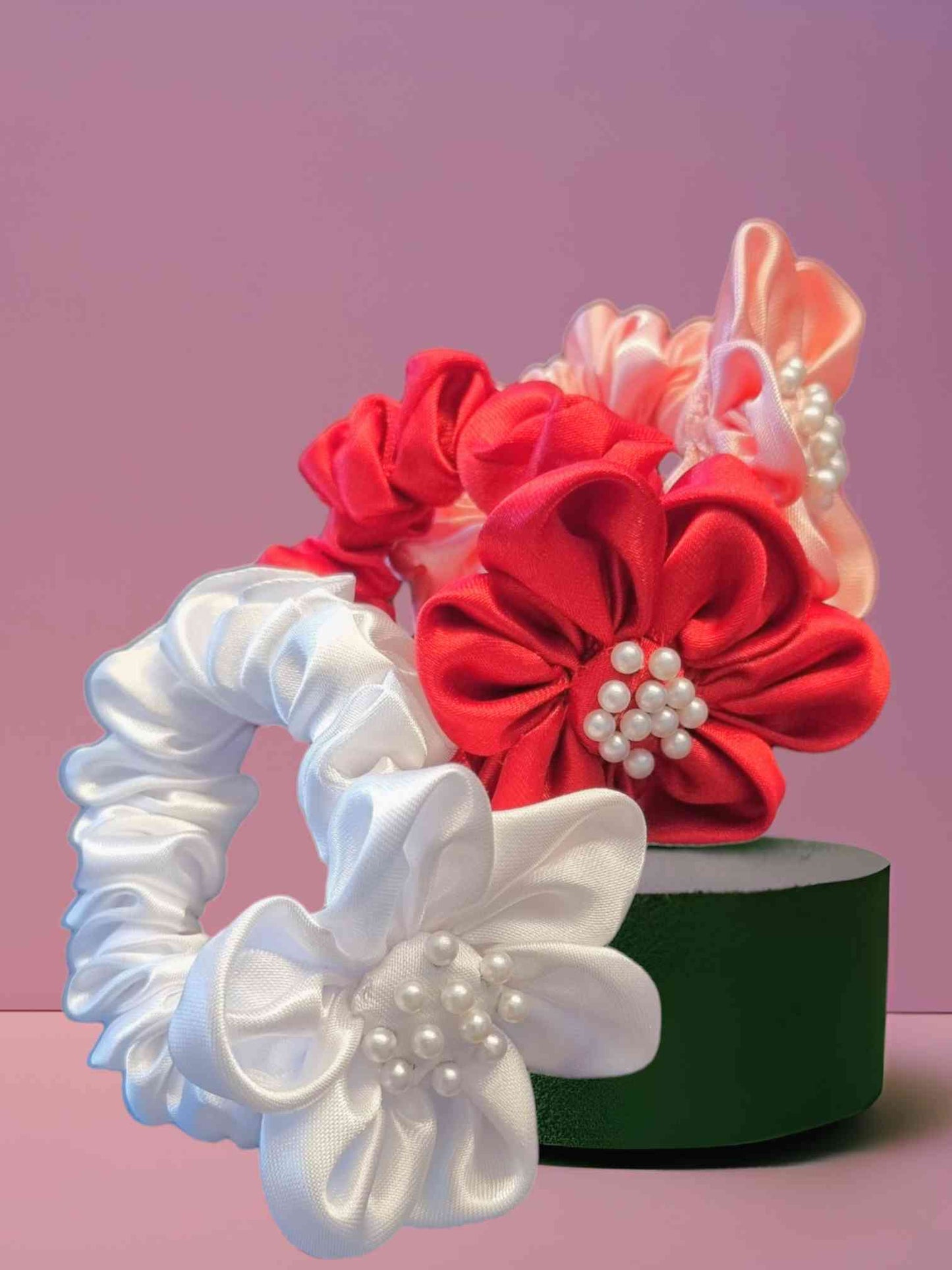 Scrunchie Satinado Pearl Glam | Haargummi Silk Pearl  Glam