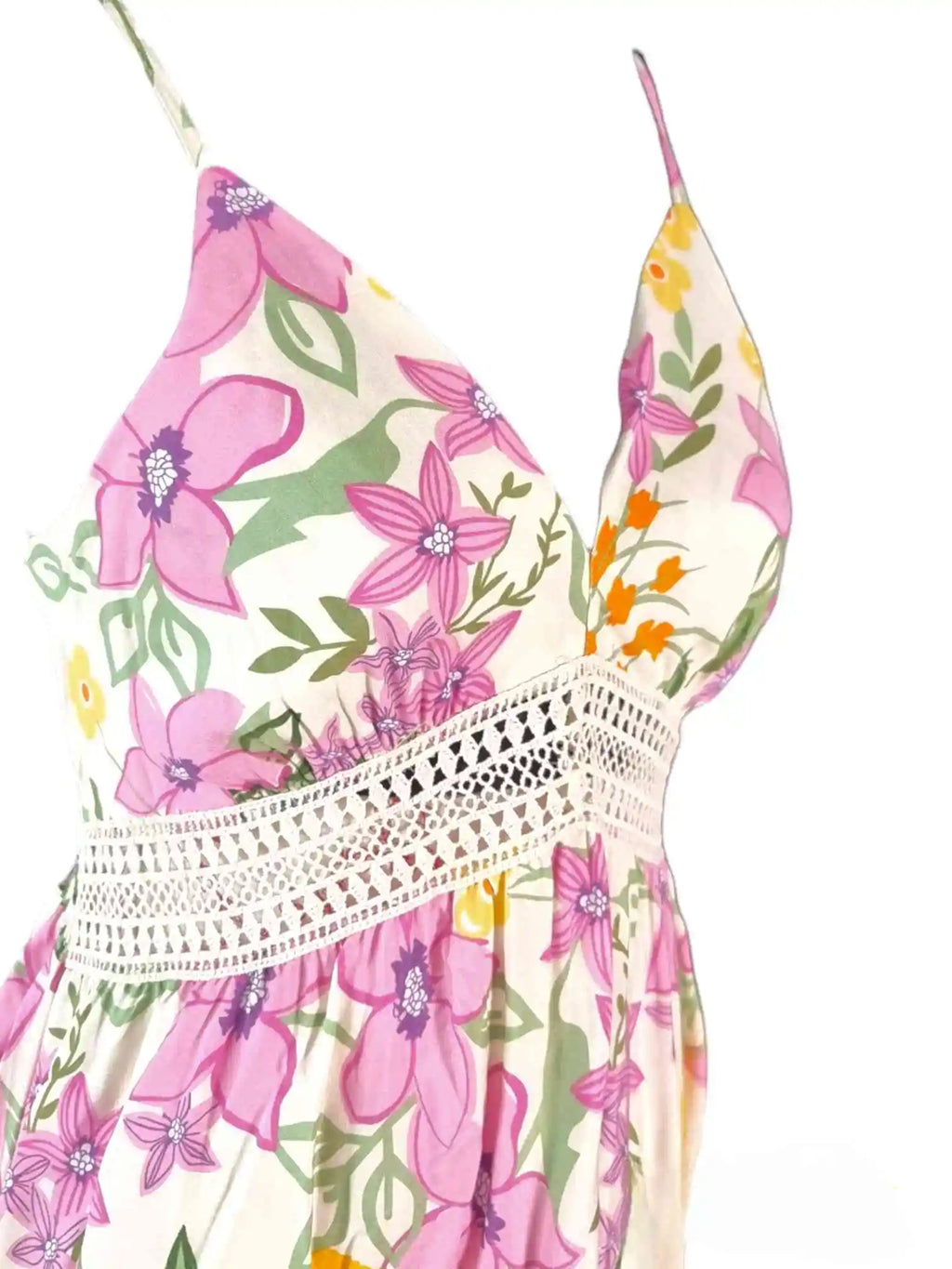 Vestido Flores Indiana Pink Beige | Sommerkleid Indiana RoseEste vestido de verano Indiana Pink es realmente especial. Estampado con una preciosa mezcla de flores, su diseño ligero y fresco te hará destacar. Perfecto para cualquier día o fin de semana par