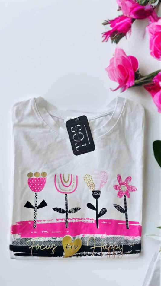 Camiseta algodón mujer - Focus On Happy | Varios Colores