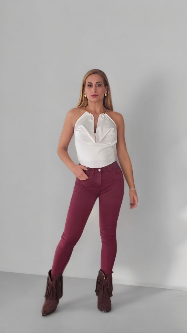 Jeans Skinny Burdeos