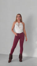 Jeans Skinny Burdeos