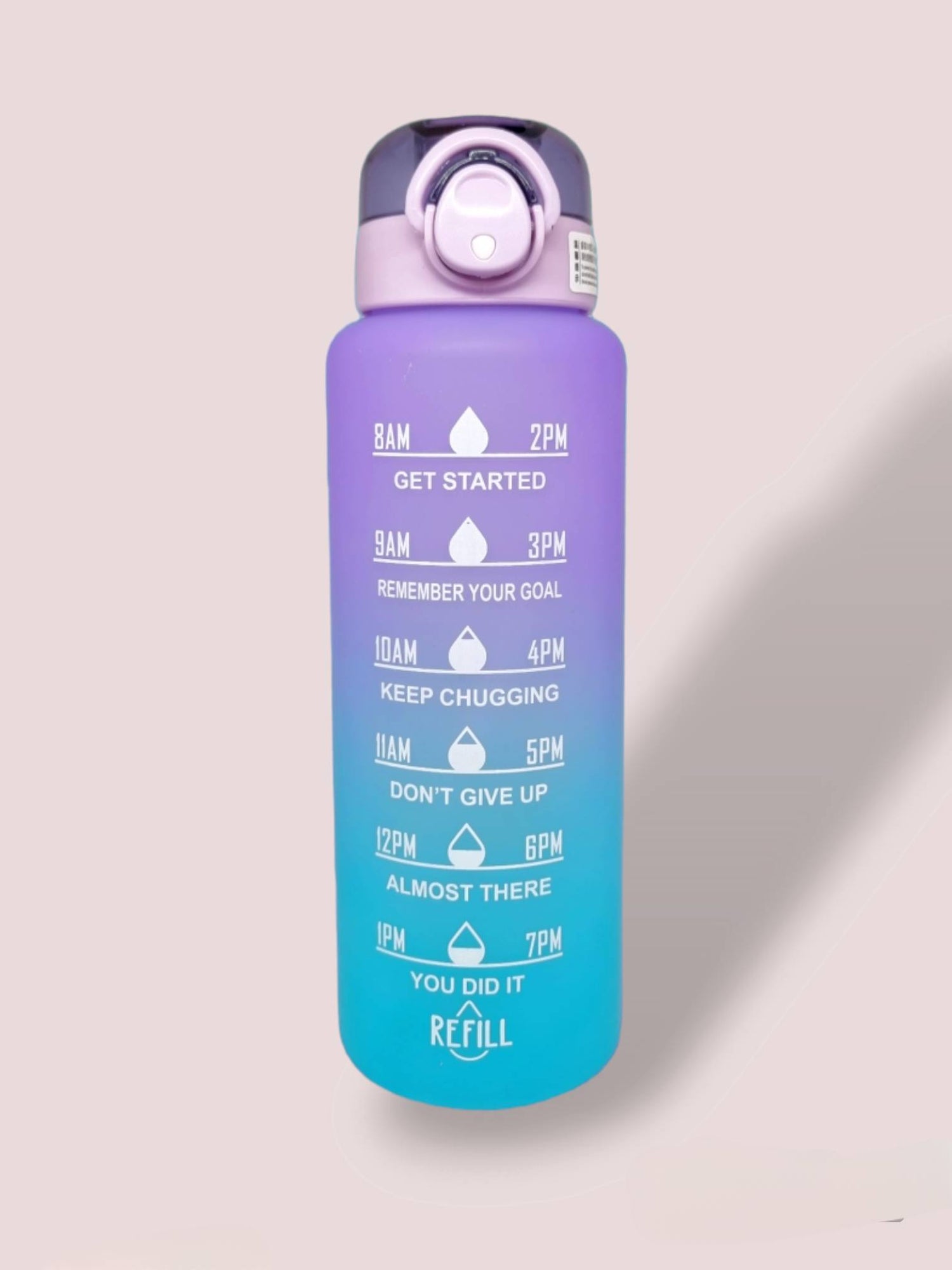 Wasser sport flasche violett blau. 1 liter trinkflasche damen