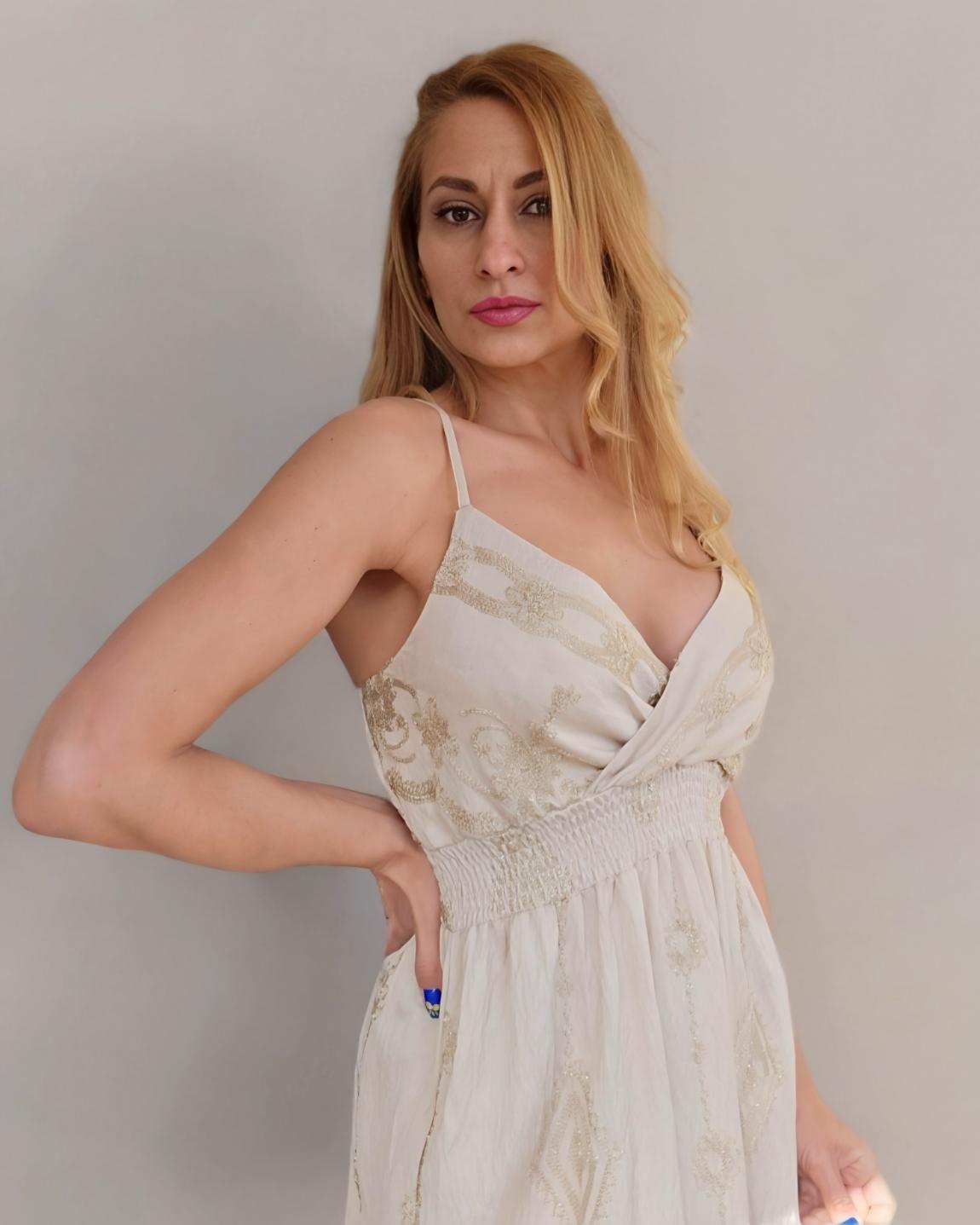 Vestido Largo Bordados Lux