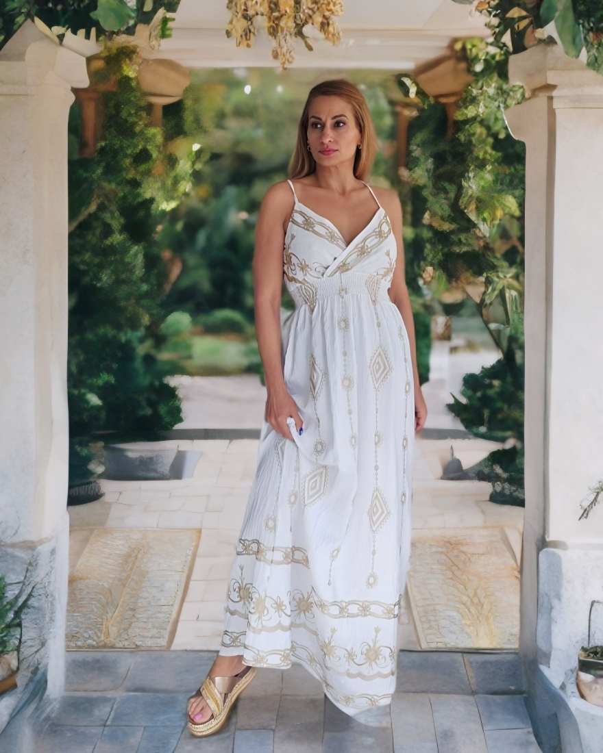 Vestido Largo Bordados Lux