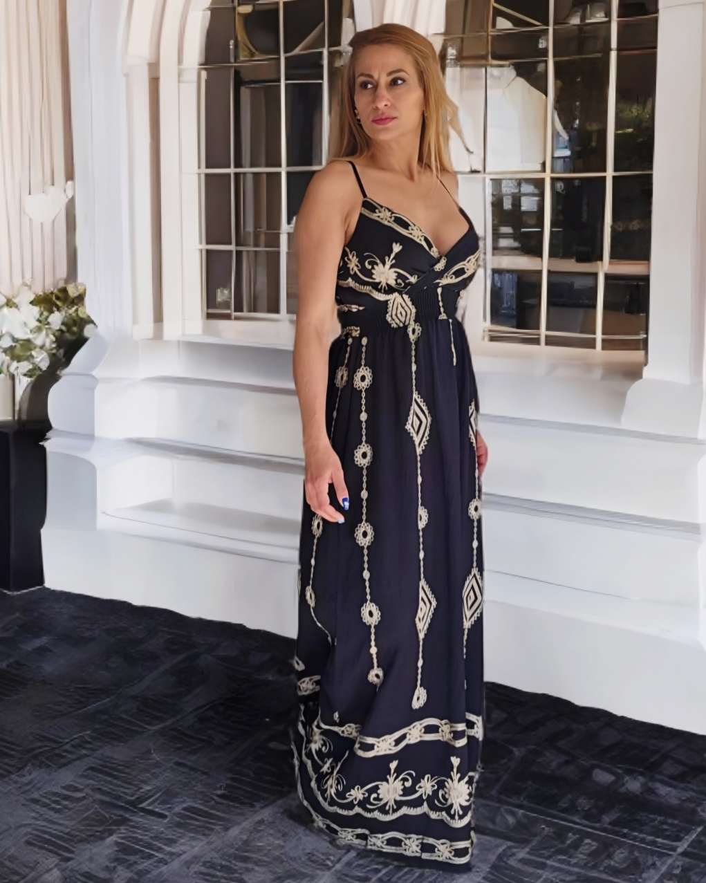 Vestido Largo Bordados Lux