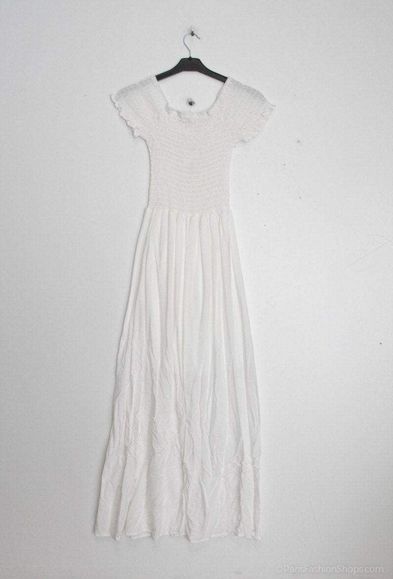 vestido blanco- weiss maxikleid damen baumwolle