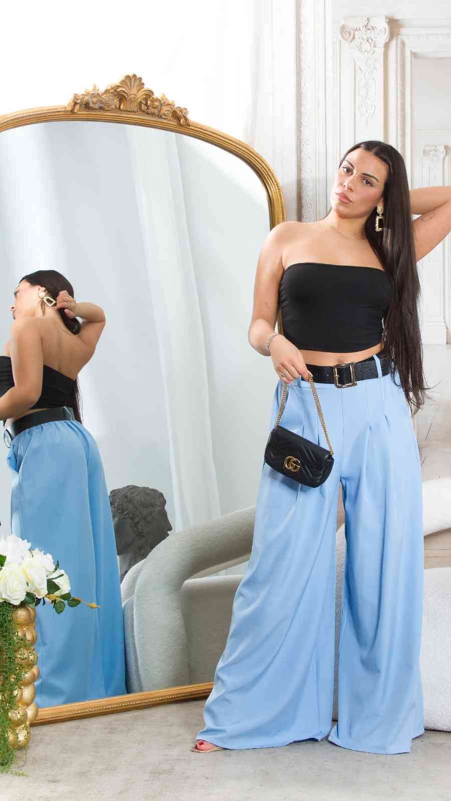 Pantalón Palazzo(varios colores)Pantalón Palazzo Viscosa Si te gusta la comodidad para cada día, este es el pantalón indicado. Tan ligero y fresco que se convertirá en tu segunda piel para los días mas calurosos. El pantalón palazzo esta fabricado en Ital