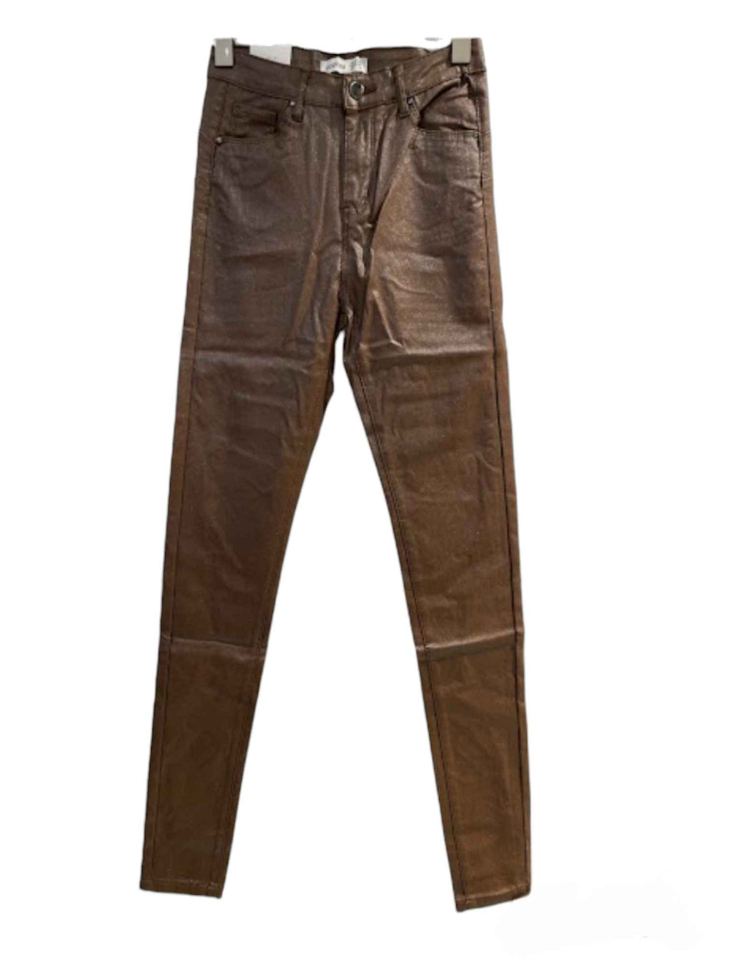 Pantalon Efecto Cuero Brillo Push Up¡Luce glamurosa con los Pantalones Efecto Cuero Brillo Push Up! Estos pantalones son perfectos para lucir moderna y sentirte cómoda al mismo tiempo. De imitación cuero elastico y su suave interior polar, te mantendran a
