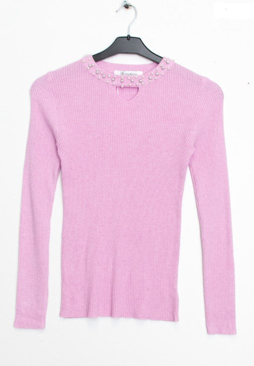 Jersey Tendencias Perlas | Pullover¡Resplandece con estilo esta temporada con nuestro Sofisticado Pullover! Detalles de perlas en el escote dan brillo al conjunto ¡sin tener que sacrificar la calidez! ¡Una fusión perfecta de moda y comodidad! Disfruta de