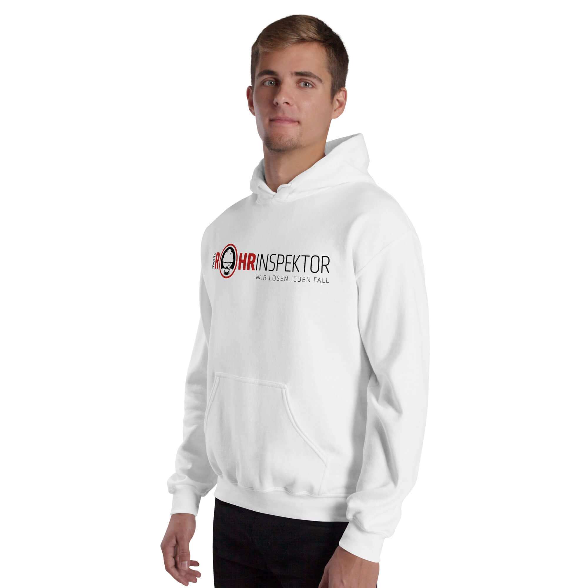 Unisex Hoodie - Swiss Rohrinspektor - Front Back Logo PTEveryone needs a cozy go-to hoodie to curl up in, so go for one that's soft, smooth, and stylish. It's the perfect choice for cooler evenings! • 50% pre-shrunk cotton, 50% polyester Heather Sport Dar