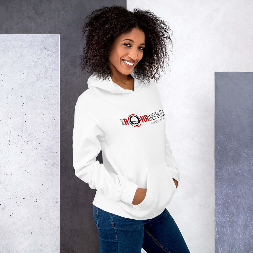 Unisex Hoodie - Swiss Rohrinspektor - Front Back Logo PTEveryone needs a cozy go-to hoodie to curl up in, so go for one that's soft, smooth, and stylish. It's the perfect choice for cooler evenings! • 50% pre-shrunk cotton, 50% polyester Heather Sport Dar